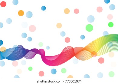 modern abstract line , wavy background and full color ball