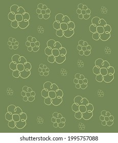 Modern abstract, linear drawing. Beautiful print of flowers. Unusual collection of floral nature. Vector graphics 