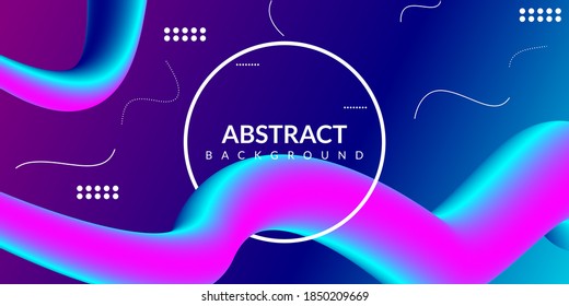 Modern abstract liquid 3d background with colorful gradient. Suitable for use, posters, flyers, book covers, website backgrounds or landing pages. Vector illustration