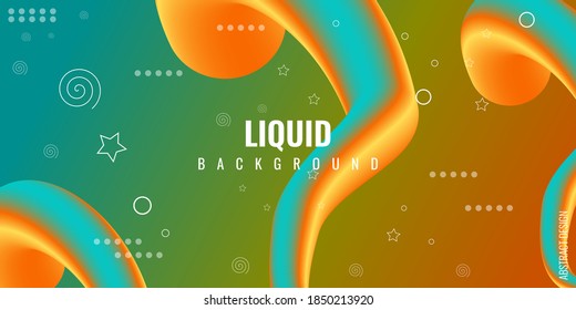 Moderno fondo líquido abstracto 3d con gradiente colorido. Adecuado para uso, afiches, folletos, portadas de libros, fondos de sitios web o páginas de aterrizaje. Ilustración del vector