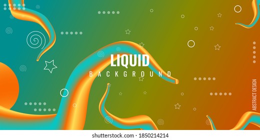 Modern abstract liquid 3d background with colorful gradient. Suitable for use, posters, flyers, book covers, website backgrounds or landing pages. Vector illustration