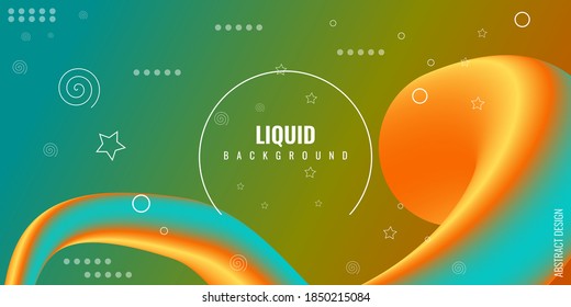 Moderno fondo líquido abstracto 3d con gradiente colorido. Adecuado para uso, afiches, folletos, portadas de libros, fondos de sitios web o páginas de aterrizaje. Ilustración del vector