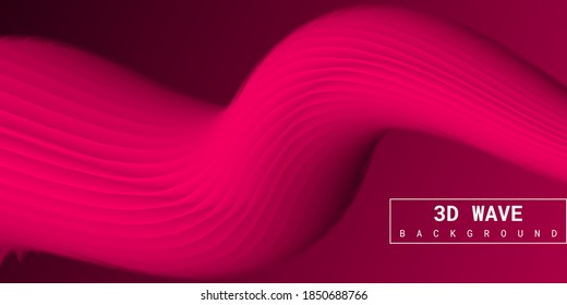 Moderno fondo líquido abstracto 3d con gradiente rosa. Adecuado para uso, afiches, folletos, portadas de libros, fondos de sitios web o páginas de aterrizaje. Ilustración del vector
