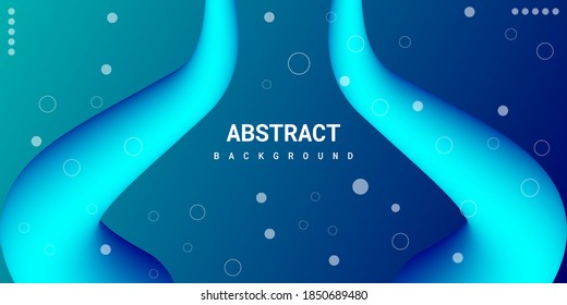 Moderner abstrakter flüssiger 3D-Hintergrund mit blauem Farbverlauf. Geeignet für den Einsatz, Plakate, Flyer, Buchumschläge, Hintergründe der Website oder Landingpages. Vektorgrafik