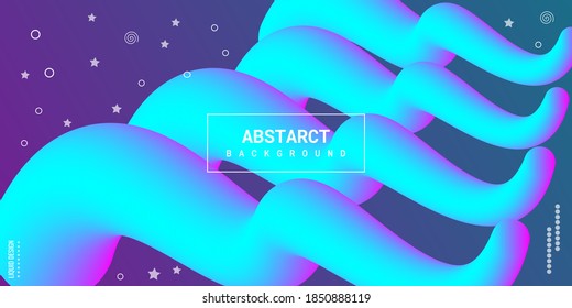 Modern abstract liquid 3d background with blue and purple gradient. Suitable for use, posters, flyers, book covers, website backgrounds or landing pages. Vector illustration