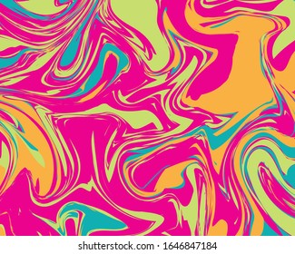 Modern abstract liquid background. Color fluid paint dynamic concept template for print banner, poster, web page, landing. Flat design. Vector illustration.