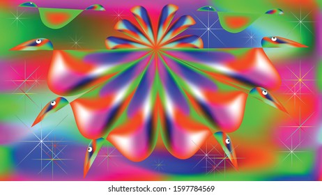 modern abstract liquid birds poster design, abstract liquid design for web landing poster banner mobile