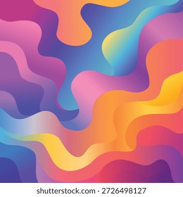 Fundo de gradiente líquido abstrato moderno com formas fluidas coloridas suaves e ondas fluidas orgânicas.