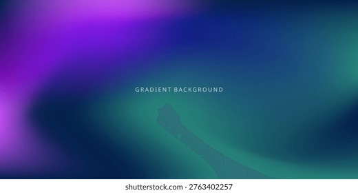 Modern abstract liquid mesh gradient background in green, purple and blue for technology presentations and banners.