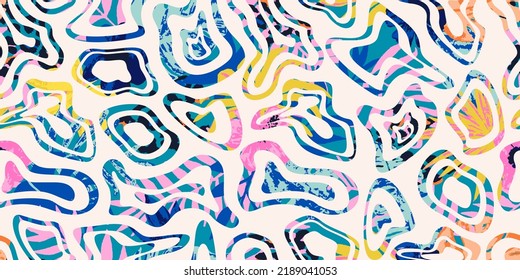 Modern abstract liquid pattern.Seamless background for paper, wallpaper, cover, fabric and other users. Vector illustration.