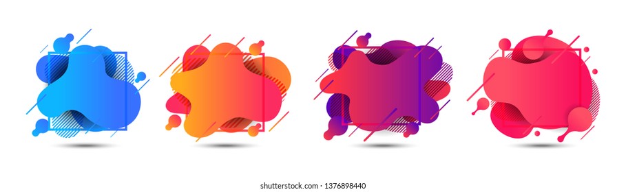 modern abstract liquid shape. fluid elements graphic gradient vector colorful illustration.