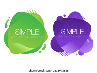 Modern abstract liquid style banner background set in purple and green gradient