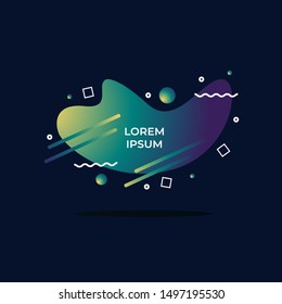 Modern Abstract Liquid Style . Trendy Gradient Design Elements for Advertising text, banner, presentation, social media post. Vector Illustration