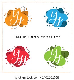 Modern abstract Liquid vector banner set with letter of YS brand name