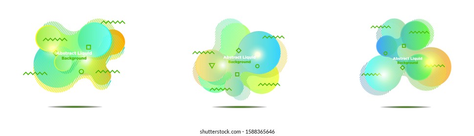 Modern Abstract Liquid Vector Banner Set. Flat Geometric Form and Gradient Color, Modern Vector Template Fpr Logo Design, Flyer Or Presentation 