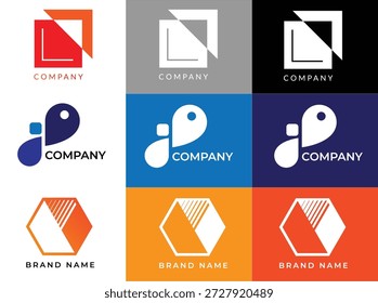 Coleção moderna de logotipo abstrato com desenhos geométricos minimalistas em vários esquemas de cores. Ideal para marcas corporativas, start-ups, ícones de aplicativos e modelos de identidade de negócios criativos.
