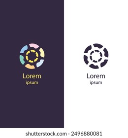 Modern abstract logo with colorful design elements, isolated and easy to customize. Perfect for businesses looking for a unique brand identity.
