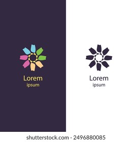 Modern abstract logo with colorful design elements, isolated and easy to customize. Perfect for businesses looking for a unique brand identity.