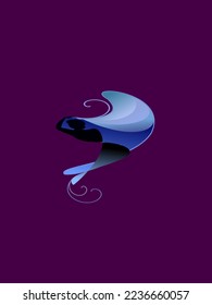 Modern abstract logo of a dancing woman,vector