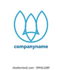 Modern abstract logo design, business icon. Geometric emblem