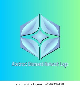 Modern abstract logo design featuring a diamond shape, ideal for network, technology, or corporate branding.