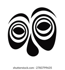 Modern abstract logo design featuring two symmetrical swirling shapes connected by a sleek black base, minimalist and versatile for branding or corporate identity use