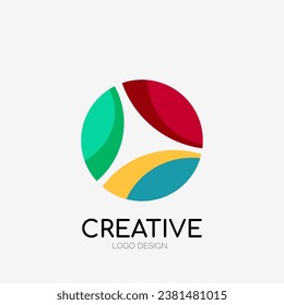 Modern abstract logo design. Geometric vector art. Clean overlapping lines and abstract shapes. Perfect for modern brand