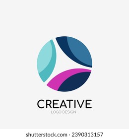 Modern abstract logo design. Geometric vector art. Clean overlapping lines and abstract shapes. Perfect for modern brand