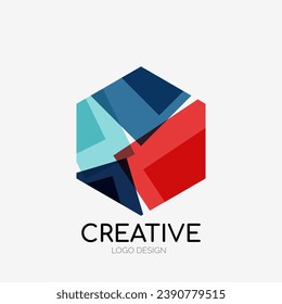 Modern abstract logo design. Geometric vector art. Clean overlapping lines and abstract shapes. Perfect for modern brand