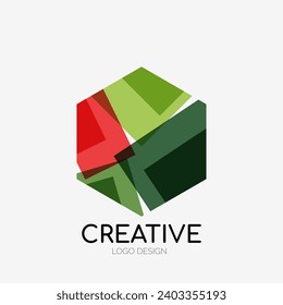 Modern abstract logo design. Geometric vector art. Clean overlapping lines and abstract shapes. Perfect for modern brand