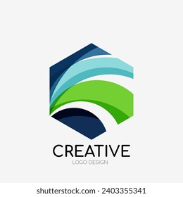 Diseño de logotipo abstracto moderno. Arte vectorial geométrico. Limpiar líneas superpuestas y formas abstractas. Perfecto para una marca moderna