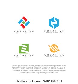 Modern abstract logo design. Geometric vector art. Clean overlapping lines, Perfect for modern brand