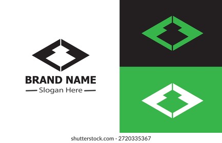 Modern Abstract Logo Design with Geometric Shapes and Brand Name Placeholder.