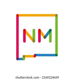 Modern abstract logo design for Nebraska map, USA digital technology