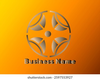 Modern, abstract logo design on an orange background. Ideal for corporate branding and identity.