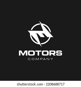 Vector de diseño de logotipos abstractos modernos para la empresa de vehículos eléctricos. Icono de letra M. Símbolo de monograma M. 
