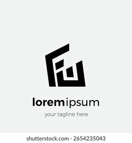 Icono de Vector de diseño de logotipo abstracto moderno con letra inicial FW con barra de aspecto único