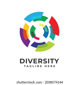 modern abstract logo diversity and togetherness