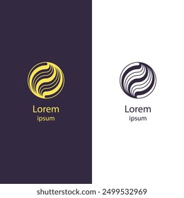 Modern abstract logo featuring a circular design with flowing, wavy lines. Ideal for branding, corporate identity, and creative projects. Fully customizable high-quality vector design.