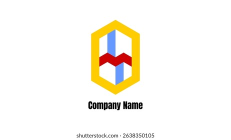 Modern abstract logo featuring geometric shapes in blue, red, and yellow, ideal for corporate branding.