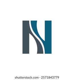 A modern and abstract logo featuring the letter "N" in a bold, geometric style.