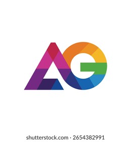 A modern and abstract logo featuring the letters 'A' and 'G' formed by colorful geometric shapes. The design uses a gradient of vibrant colors, creating a dynamic and eye-catching visual.