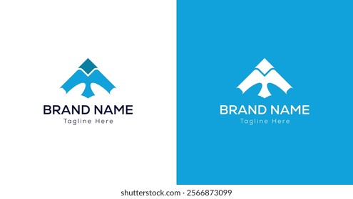 A modern and abstract logo featuring a stylized arrow pointing upwards, symbolizing growth, ambition, and reaching new heights. Abstract Arrow Soaring Eagle Sharp Focus mountain