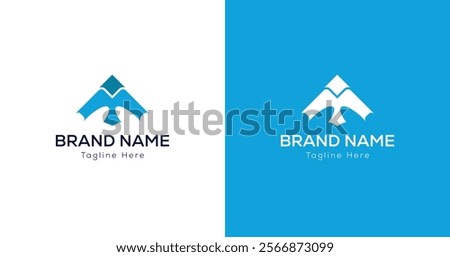 A modern and abstract logo featuring a stylized arrow pointing upwards, symbolizing growth, ambition, and reaching new heights. Abstract Arrow Soaring Eagle Sharp Focus mountain