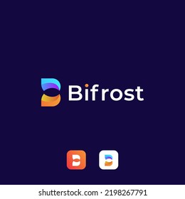 El logotipo abstracto moderno en forma de letra B puede y puede utilizarse para los iconos de aplicación