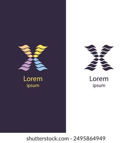 Logotipo abstracto moderno, diseño de Vector aislado y de alta calidad. Letra X Ideal para Sitios web, volantes, tarjetas de visita y Anuncios. Fácilmente personalizable para adaptarse a sus necesidades de marca.