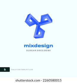 modern abstract logo isolated with white background.