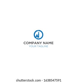 modern abstract logo letter D W I