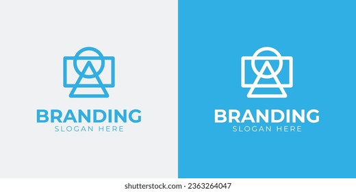 logotipo abstracto moderno. Logotipo de carta para agencias y empresas
