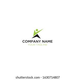 modern abstract logo letters K and people
